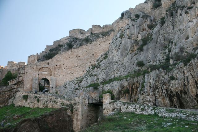 Acrocorinth - The moat approach to the first gate 